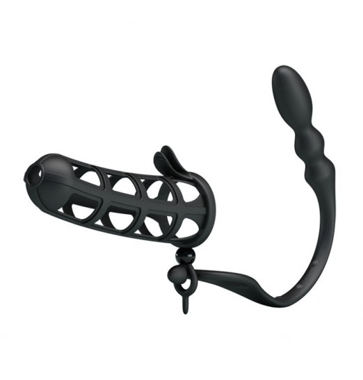Насадка на пенис со съемным анальным стимулятором Hercules intence anal stimulation