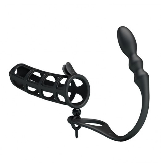 Насадка на пенис со съемным анальным стимулятором Hercules intence anal stimulation