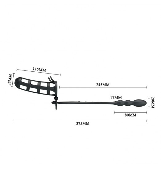 Насадка на пенис со съемным анальным стимулятором Hercules intence anal stimulation
