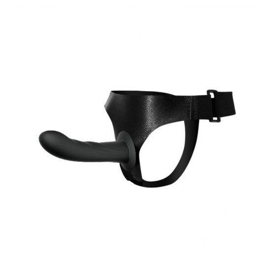 Страпон на эластичных ремнях Ultra Harness Karin Dildo - 16,8 см.