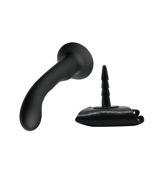 Страпон с изогнутой головкой Ultra Harness Curvy Dildo - 15,8 см.