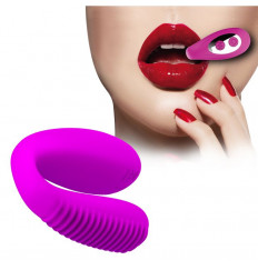 Лиловая вибронасадка для оральных ласк Mabel