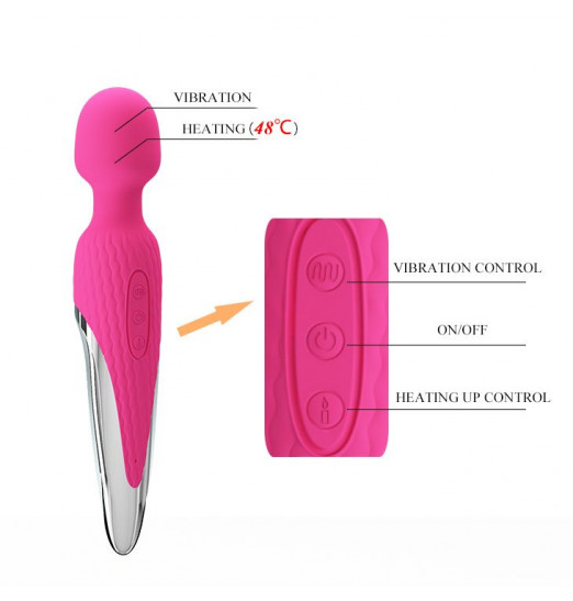 Розовый вибратор-жезл с функцией нагрева Antony