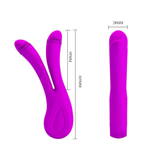 Сплит-вибратор Ulysses с двумя отростками - 16,5 см.