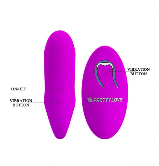 Лиловый вибростимулятор для пар с выделенной головкой и пультом ДУ Лиловый вибростимулятор для пар с выделенной головкой и пультом ДУ