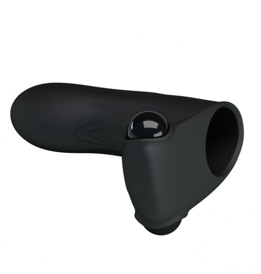 Чёрная вибронасадка на палец Adonis