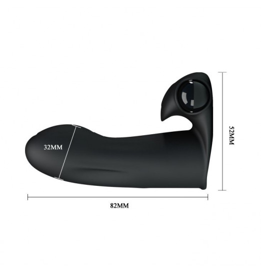 Чёрная вибронасадка на палец Adonis