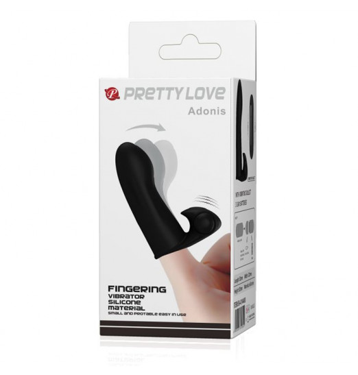 Чёрная вибронасадка на палец Adonis