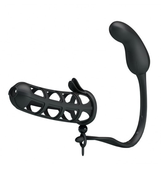 Насадка со съемным вибростимулятором простаты Hercules Penis Sneath