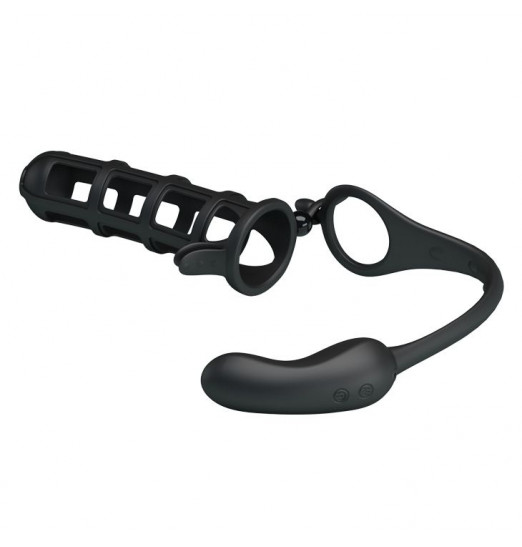 Насадка со съемным вибростимулятором простаты Hercules Penis Sneath