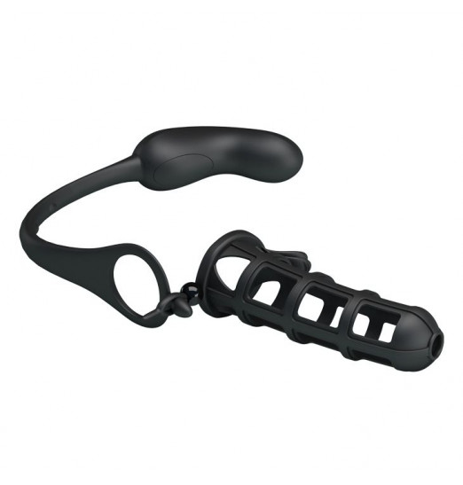 Насадка со съемным вибростимулятором простаты Hercules Penis Sneath