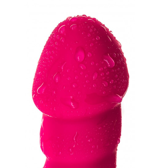 Розовый рельефный вибростимулятор точки G - 16 см.