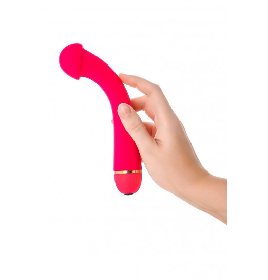 Розовый вибратор с шаровидной головкой - 20 см.