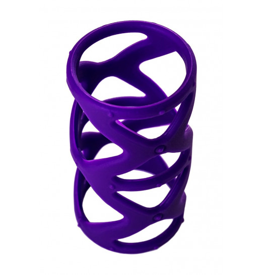 Фиолетовая насадка-сетка на пенис - 7,5 см.