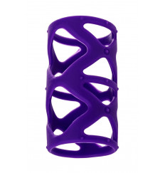 Фиолетовая насадка-сетка на пенис - 7,5 см.
