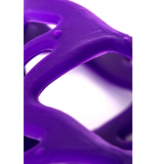 Фиолетовая насадка-сетка на пенис - 7,5 см.