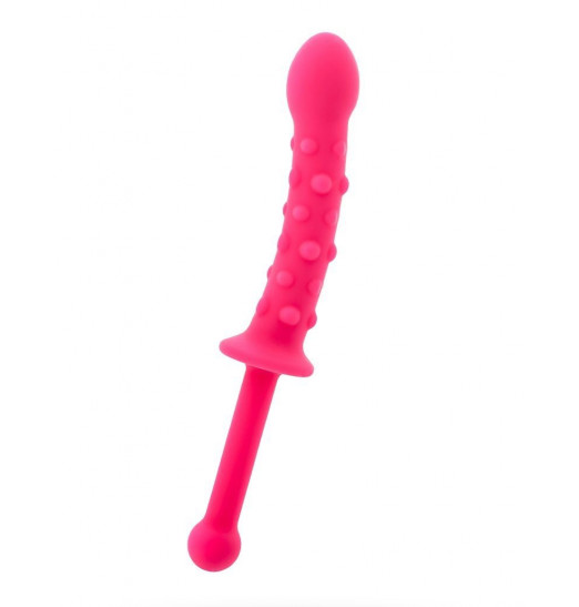 Розовый анальный фаллоимитатор с длинной рукоятью Розовый анальный фаллоимитатор с длинной рукоятью