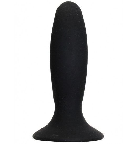 Чёрный анальный массажёр из силикона - 12 см.
