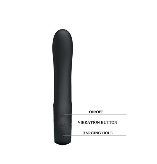 Чёрный гладкий вибратор Alston с 12 видами вибрации - 19,7 см. Чёрный гладкий вибратор Alston с 12 видами вибрации - 19,7 см.