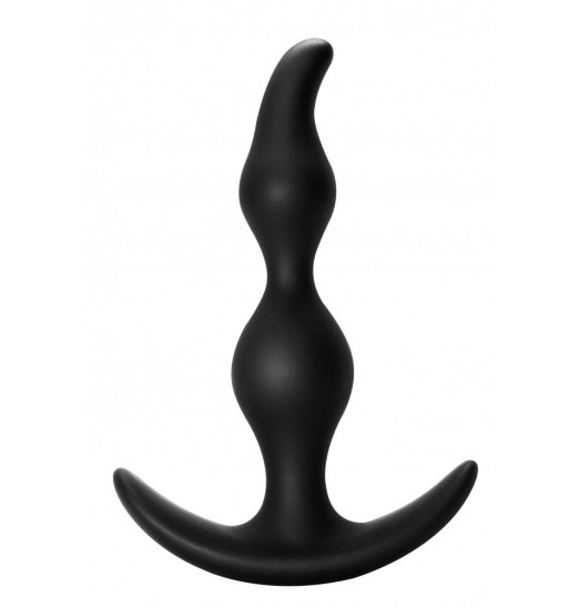 Чёрная анальная пробка Bent Anal Plug Black - 13 см.