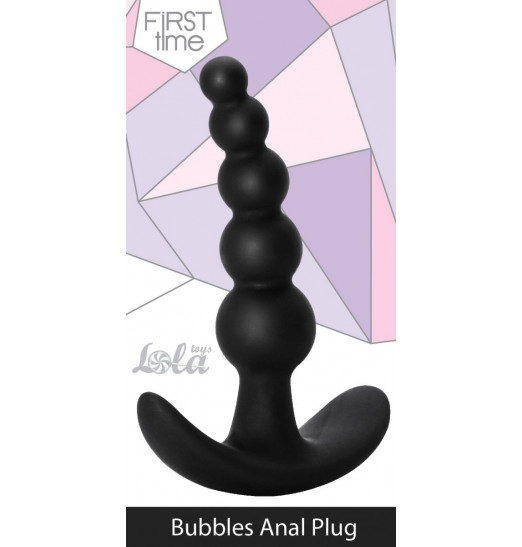 Чёрная анальная пробка Bubbles Anal Plug - 11,5 см.