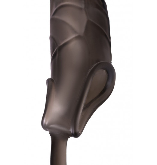 Дымчатая закрытая насадка с подхватом и анальным стимулятором