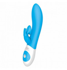 Голубой вибратор The Kissing Rabbit