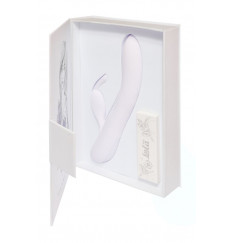 Белый вибратор Love story White Rabbit с клиторальным зайчиком - 21 см.