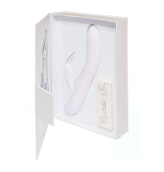 Белый вибратор Love story White Rabbit с клиторальным зайчиком - 21 см.
