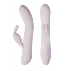 Белый вибратор Love story White Rabbit с клиторальным зайчиком - 21 см.