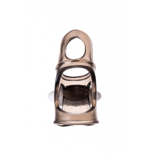 Дымчатая насадка на пенис Toyfa XLover с вибропулей