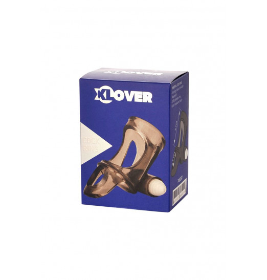 Дымчатая насадка на пенис Toyfa XLover с вибропулей