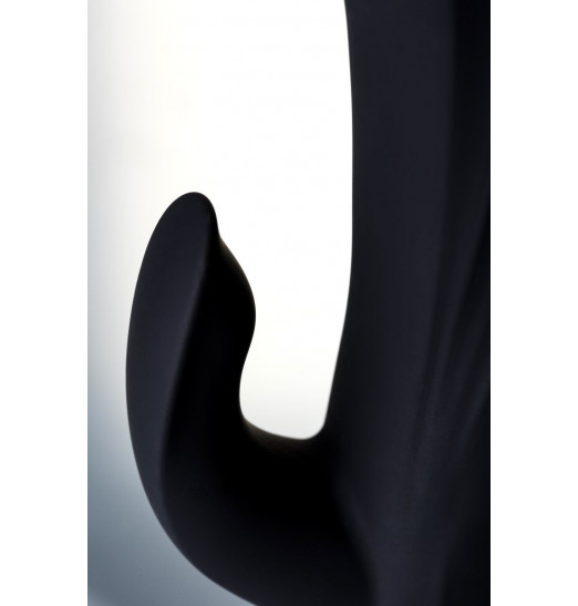 Чёрный вибратор WANAME Thunder с клиторальным отростком - 24,2 см.