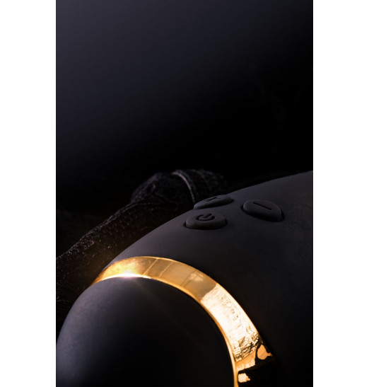 Чёрный вибратор WANAME Thunder с клиторальным отростком - 24,2 см.