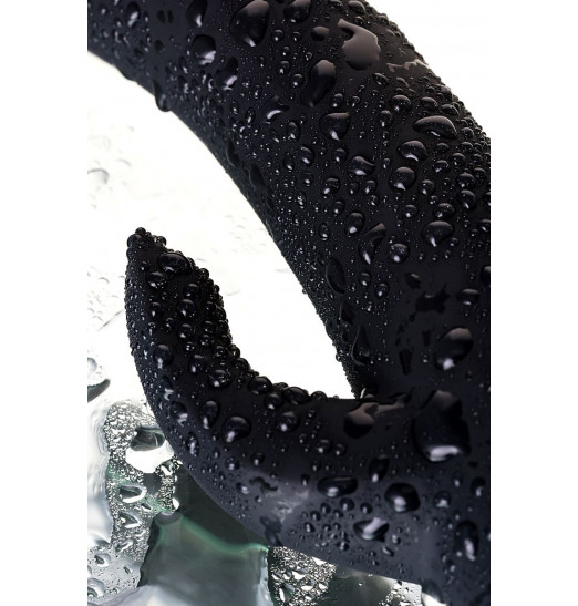 Чёрный вибратор WANAME Thunder с клиторальным отростком - 24,2 см.