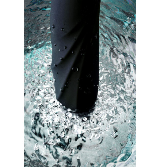 Чёрный вибратор WANAME Thunder с клиторальным отростком - 24,2 см.