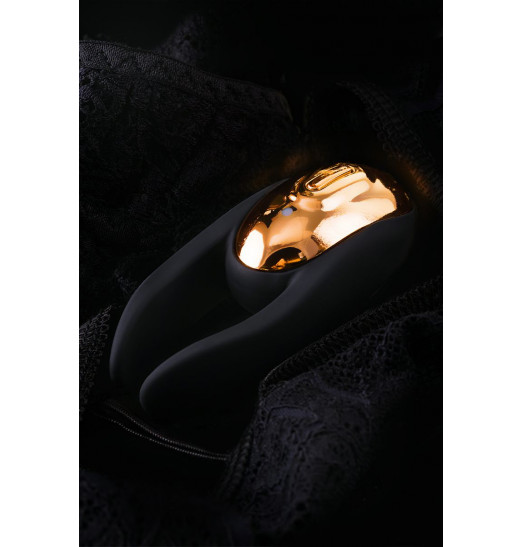 Чёрно-золотой клиторальный вибромассажер WANAME Wave