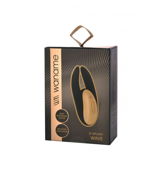 Чёрно-золотой клиторальный вибромассажер WANAME Wave