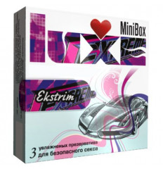 Ребристые презервативы Luxe Mini Box  Экстрим  - 3 шт.