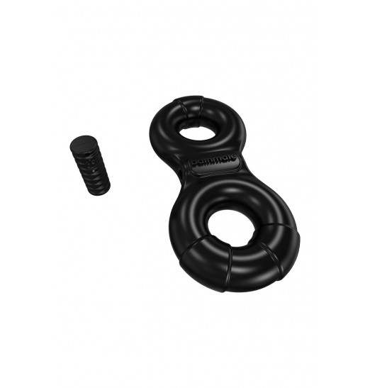 Чёрное эрекционное виброкольцо Eight