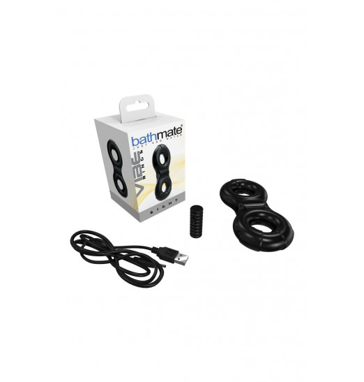 Чёрное эрекционное виброкольцо Eight