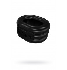 Чёрное эрекционное виброкольцо Stretch