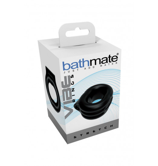 Чёрное эрекционное виброкольцо Stretch