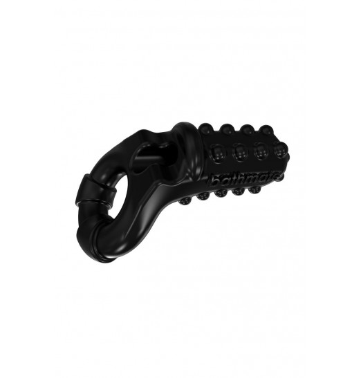 Чёрное эрекционное виброкольцо Tickle