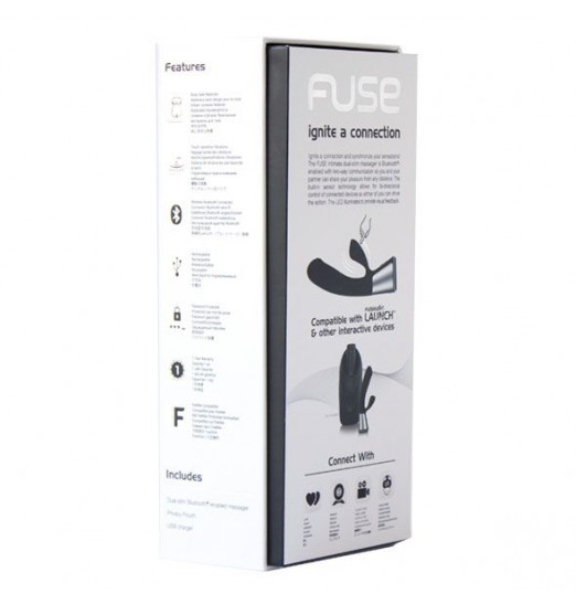 Чёрный интерактивный вибратор Kiiroo Ohmibod Fuse - 18 см.