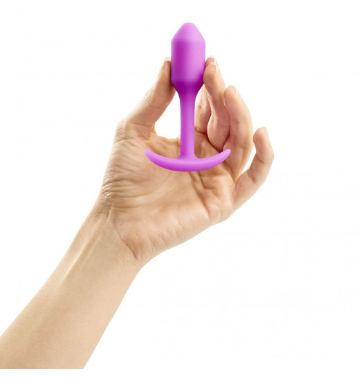 Розовая пробка для ношения B-vibe Snug Plug 1 - 9,4 см.
