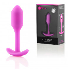Розовая пробка для ношения B-vibe Snug Plug 1 - 9,4 см.