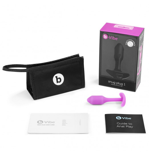 Розовая пробка для ношения B-vibe Snug Plug 1 - 9,4 см.
