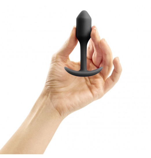 Чёрная пробка для ношения B-vibe Snug Plug 1 - 9,4 см.
