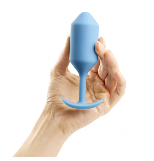 Голубая пробка для ношения B-vibe Snug Plug 3 - 12,7 см.